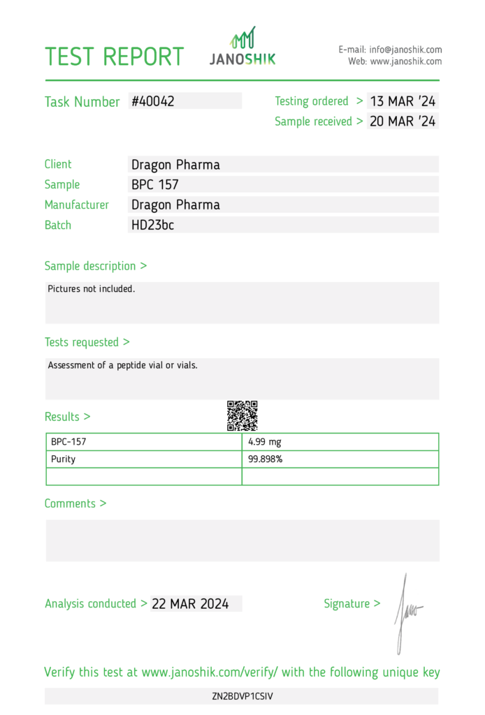 BPC 157 Lab Test Results