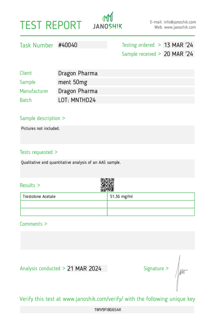 Ment 50 Lab Test Results