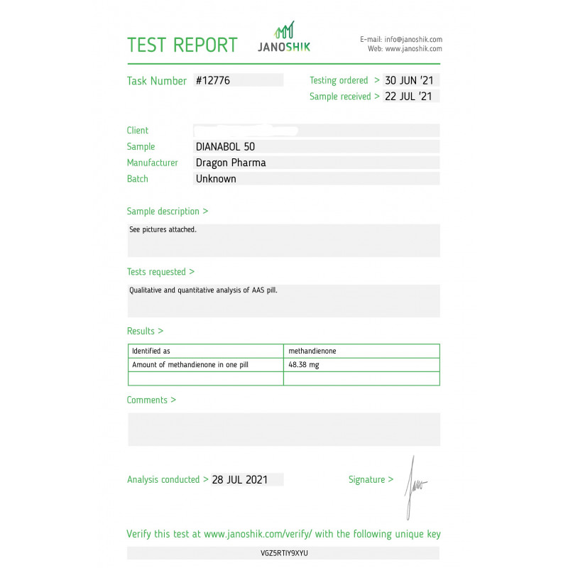 Dianabol 50mg Lab Test Results