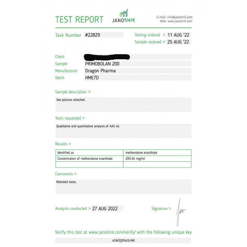 Primobolan 200 Lab Test Results