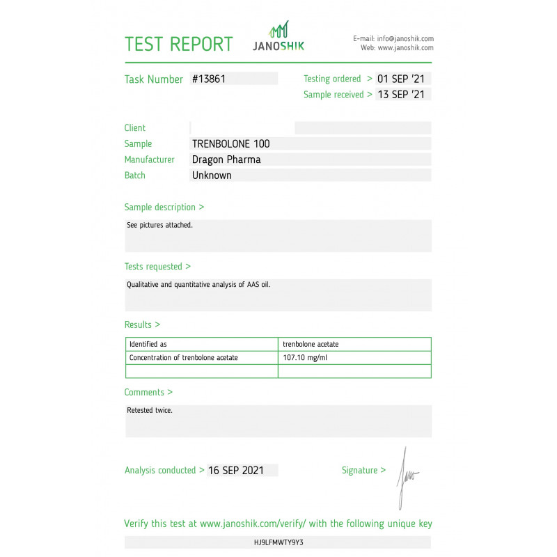 Trenbolone 100 Lab Test Results